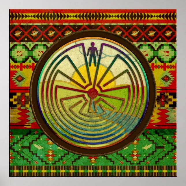 MAN IN DER MAZE-Landschaft + Hintergrund Poster (Vorne)