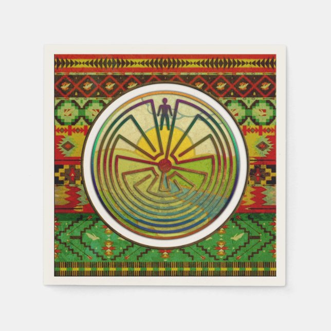 MAN IN DER MAZE-Landschaft + Hintergrund Serviette (Vorderseite)