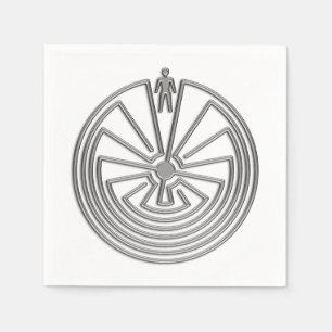 MAN IN DER MAZE Silber + Ihr Hintergrund Serviette