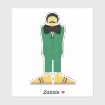  Man in Green Suit Art Retro Abstract