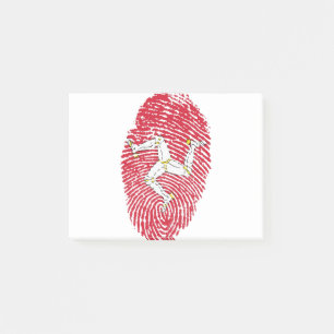 Man Isle Flag Fingerprint Country Prix Post-it Klebezettel