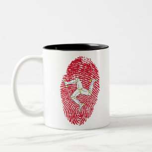 Man Isle Flag Fingerprint Country Prix Zweifarbige Tasse