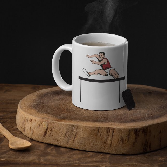 Man Jumping Hurdles Athletics Tasse (Von Creator hochgeladen)