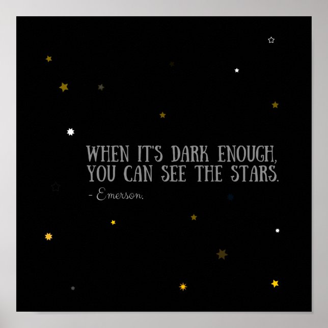 Man kann die Sterne sehen, die Emerson zitiert Poster (Vorne)