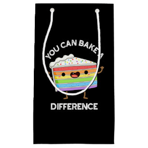 Man kann einen anderen Funny Cake Pun Dark BG back Kleine Geschenktüte