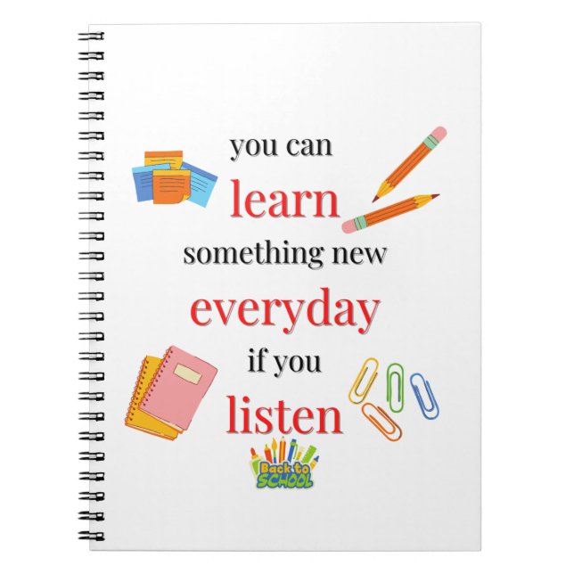 Man kann etwas Neues lernen, wenn man zuhört Notizblock (Vorderseite)