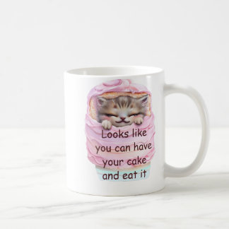 Man kann Kuchen und essen Kaffeetasse