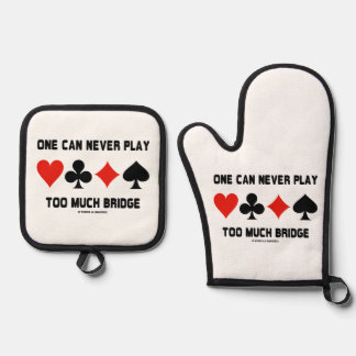 Man kann nie zu viel Bridge und vier Card Anzug sp Ofenhandschuh & Topflappen-Set