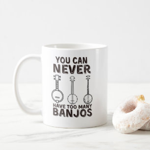 Man kann nie zu viele Banjos lustiges Banjo haben Kaffeetasse