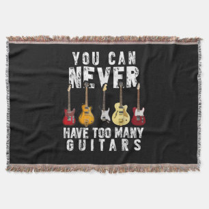 Man kann nie zu viele Gitarren haben Musik lustig Decke