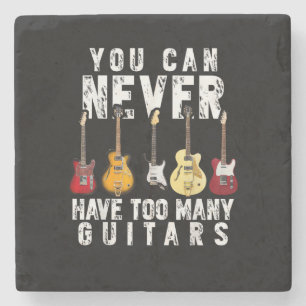 Man kann nie zu viele Gitarren haben Musik Lustig Steinuntersetzer