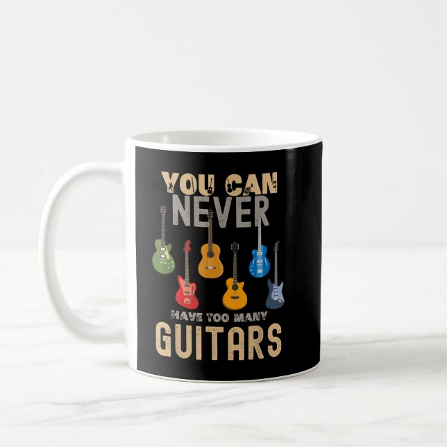 Man kann nie zu viele Gitarren-Shirts haben Kaffeetasse (Links)