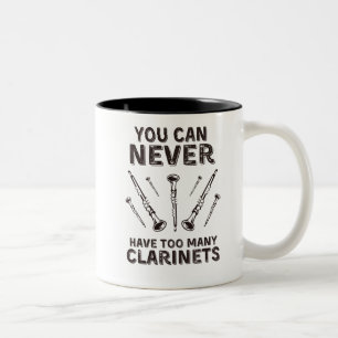 Man kann nie zu viele Klarinette haben Zweifarbige Tasse
