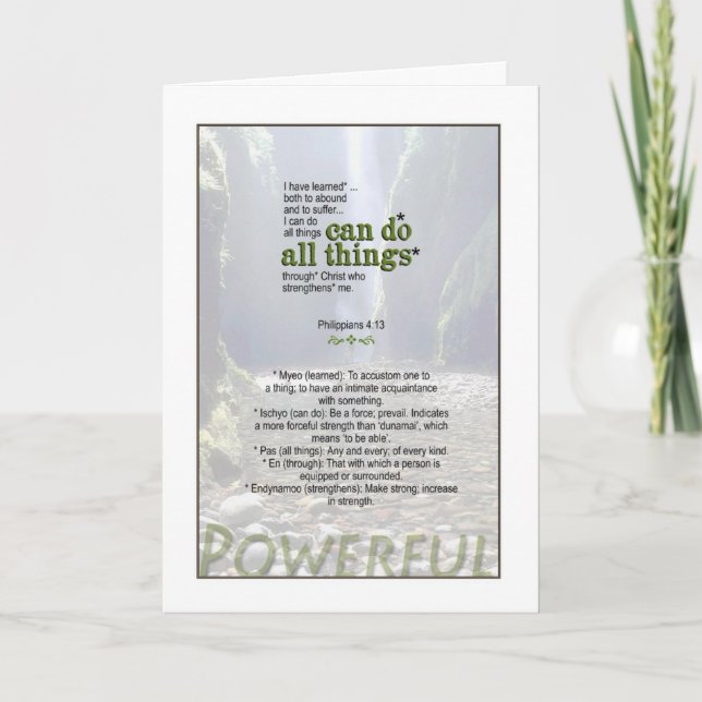 Man kann wirklich alles tun - Philippinen 4:13 Karte (Vorderseite)