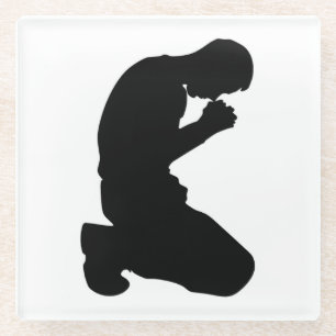 MAN KNELT IN PRAYER GLASUNTERSETZER