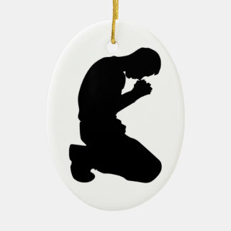 MAN KNELT IN PRAYER KERAMIK ORNAMENT