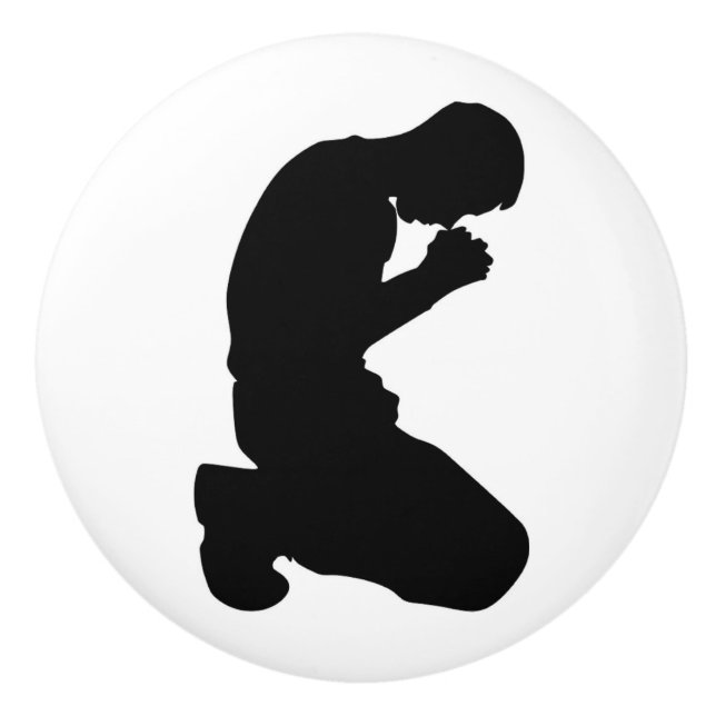 MAN KNELT IN PRAYER KERAMIKKNAUF (Vorderseite)