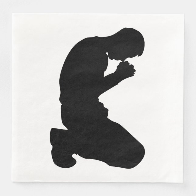 MAN KNELT IN PRAYER SERVIETTE (Vorderseite)