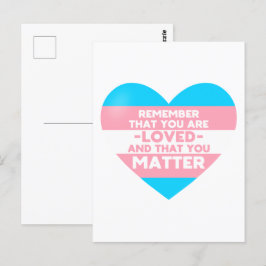 Man liebt You Materie (Herz der Trans-Flagge) Postkarte