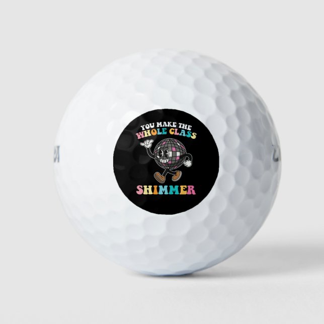 Man macht die ganze Klasse zu einem Groovy Retro Golfball (Vorderseite)