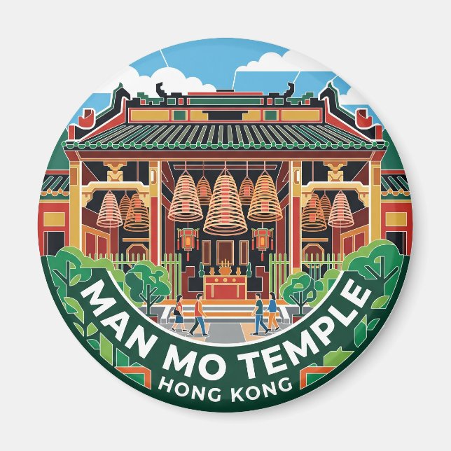 Man Mo Tempel Hongkong Magnet (Vorne)