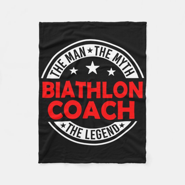 Man Myth Biathlon Coach Legend Funny Biathlon Coac Fleecedecke (Vorderseite)