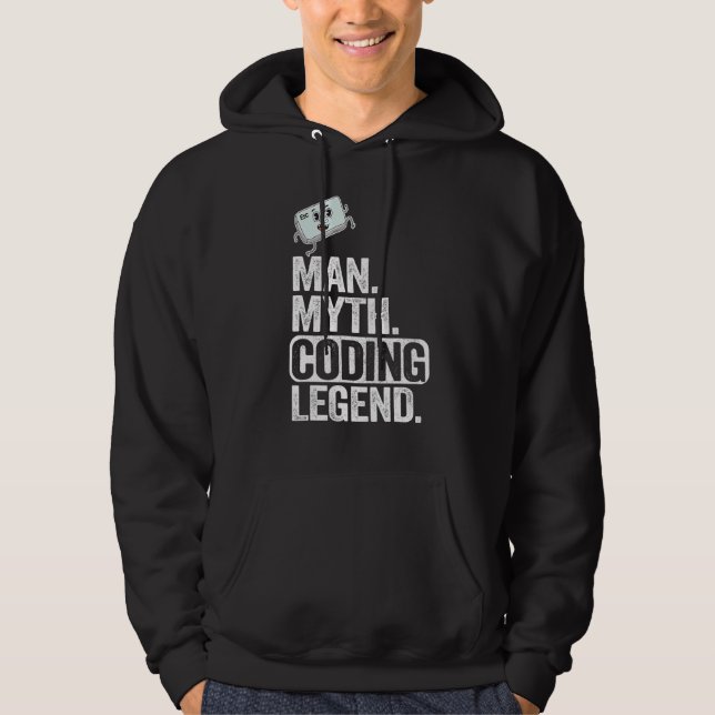 Man Myth Coding Legend Coder Vater Geek Computer P Hoodie (Vorderseite)
