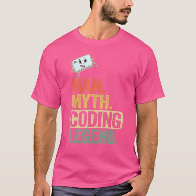 Man Myth Coding Legend Coder Vater Geek Computer P T-Shirt (Vorderseite)