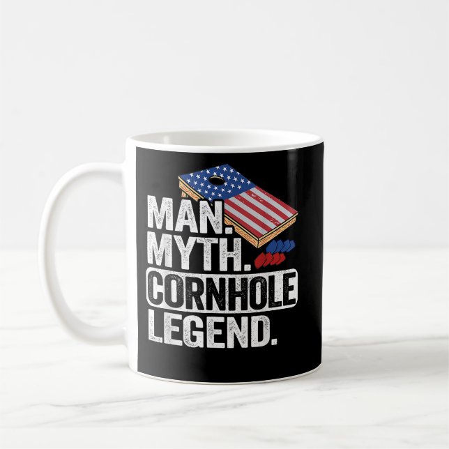 Man Myth Legend Cornhole USA Vater Kaffeetasse (Links)