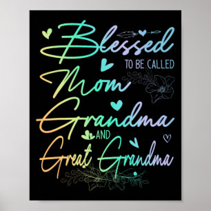 Man nennt sie Mama Oma und Großes Oma Floral Poster
