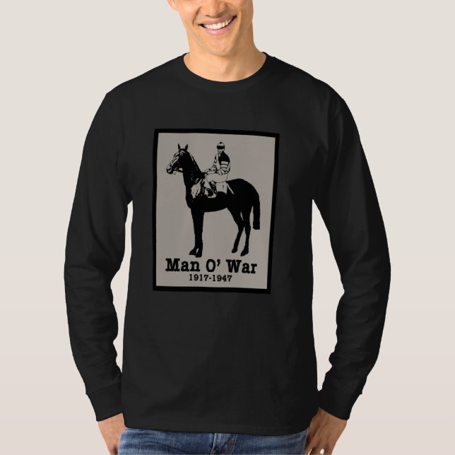 MAN O' KRIEG Vintages Rennpferd T-Shirt (Vorderseite)