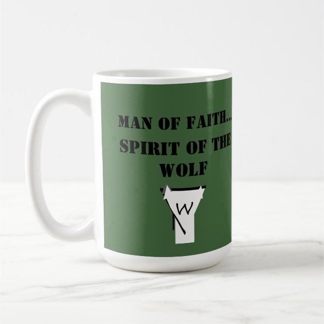 Man of Faith ...Spirit of The Wolf SHIRT Kaffeetasse (Links)