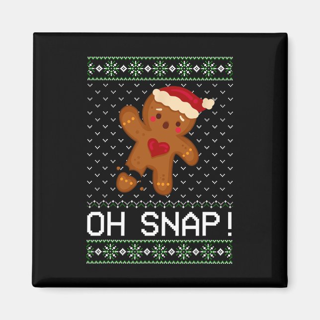 Man Oh schläfst Weihnachtskeks Magnet (Vorne)