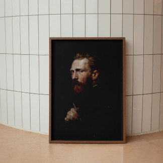 Man Portrait Painting Vintage Öl Dunkle Moody Poster