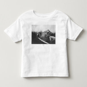 Man Riding Zebra Jumping Fence Fotograf Kleinkind T-shirt