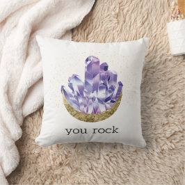Man rock Amethyst Crystals Mystical Watercolor Kissen