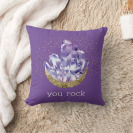 Man rock Amethyst Crystals Mystical Watercolor Kissen
