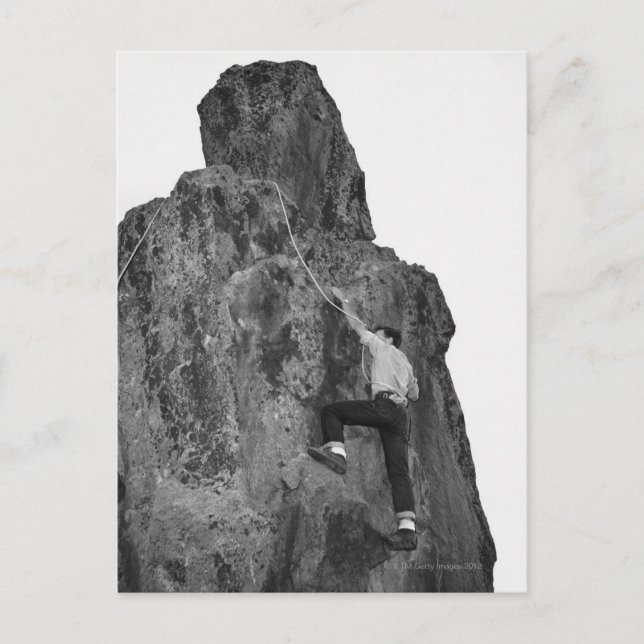 Man Rock Climbing Postkarte (Vorderseite)