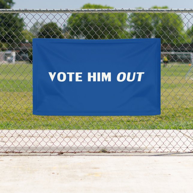 Man sollte ihn mit blauer und weißer moderner, mut banner (Insitu)