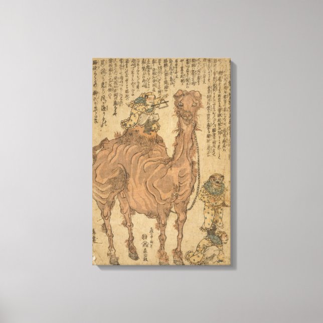 Man spielt Dreieck gegen Kamel Leinwanddruck (Vorderseite)