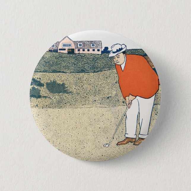 Man spielt Golf von Edward Penfield. Button (Vorderseite)