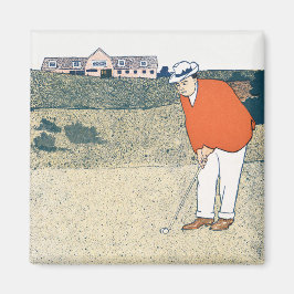 Man spielt Golf von Edward Penfield. Magnet