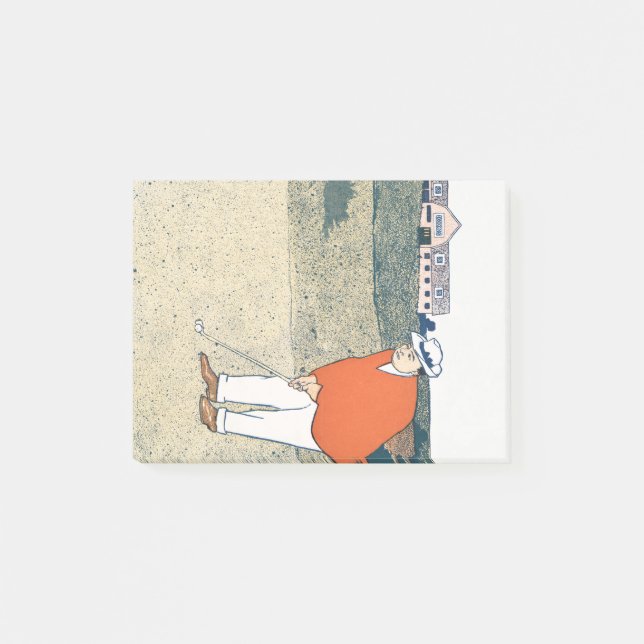 Man spielt Golf von Edward Penfield. Post-it Klebezettel (Vorderseite)