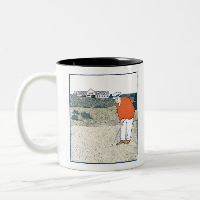 Man spielt Golf von Edward Penfield. Zweifarbige Tasse (Links)