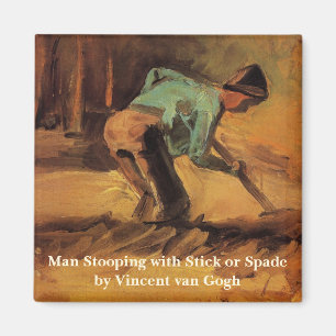 Man Stooping mit Stick, Spade von Vincent van Gogh Magnet