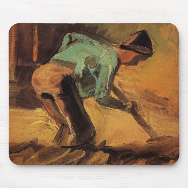 Man Stooping mit Stick, Spade von Vincent van Gogh Mousepad (Vorne)
