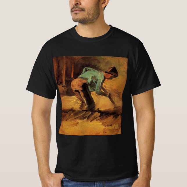 Man Stooping mit Stick, Spade von Vincent van Gogh T-Shirt (Vorderseite)
