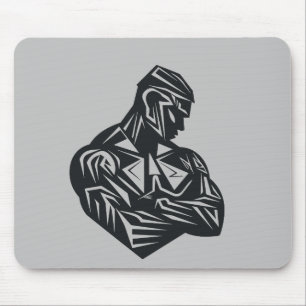 Man Strong Will Power Vector Graphic Mousepad