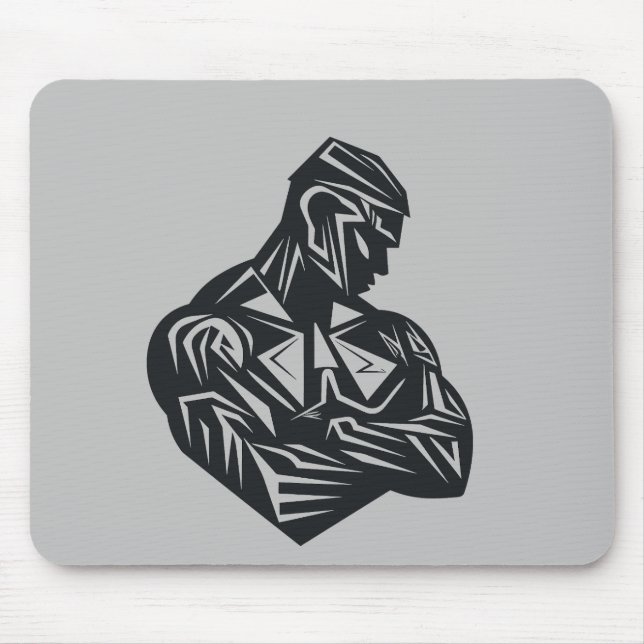 Man Strong Will Power Vector Graphic Mousepad (Vorne)