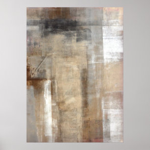 'Man Style' Brown und Beige Abstrakt Art Poster